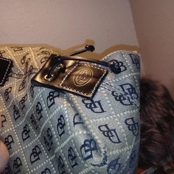 Dooney and Bourke Vintage Signature Canvas and Leather Satchel - Picture 5 of 14